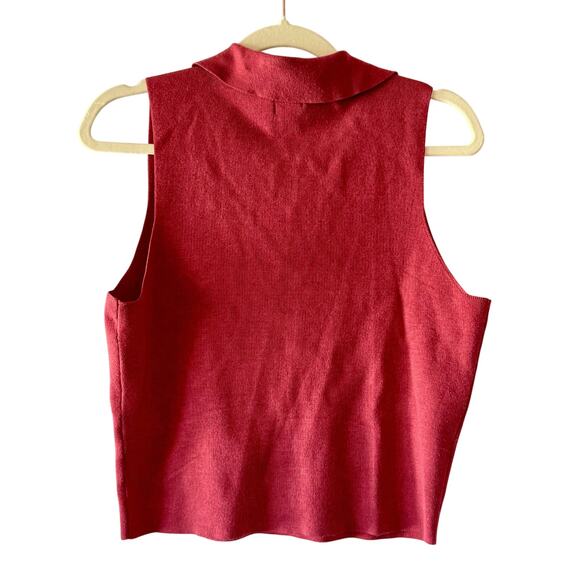 A New Day Women’s Sleeveless Collared Knit Top Size XL – Deep Pink Stretchy - Picture 5 of 6